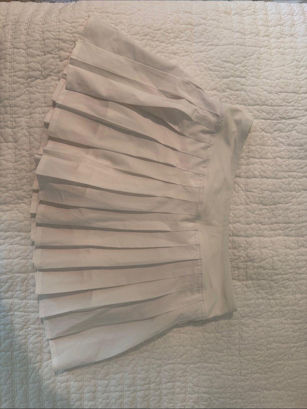 Women's Pleated White Athletic Mini Skirt